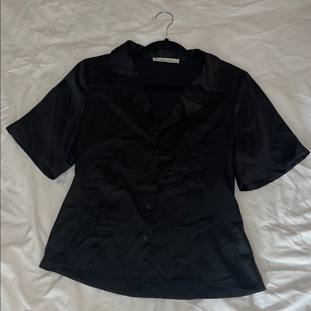 Women's Black Button-Up Top